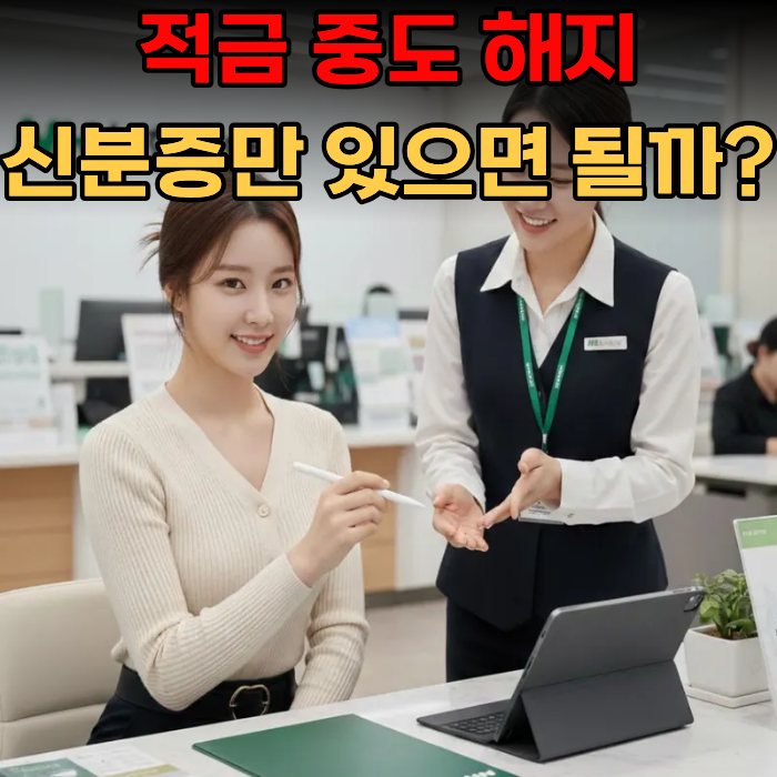 적금 중도 해지 신분증만 있으면 될까 실제 겪어보니