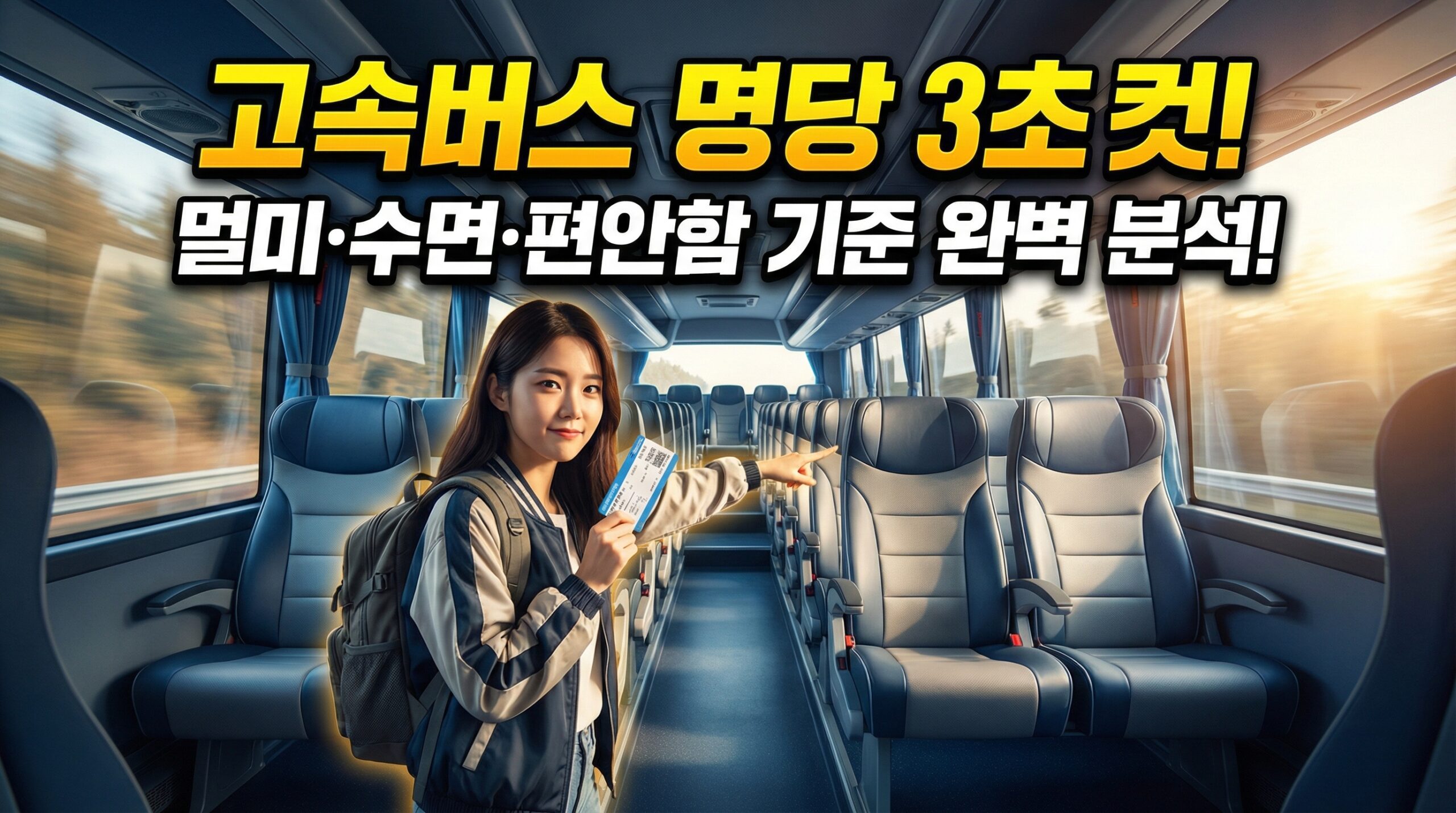 고속버스 표 좌석 선택 기준 총정리(멀미·수면·편한 자리)