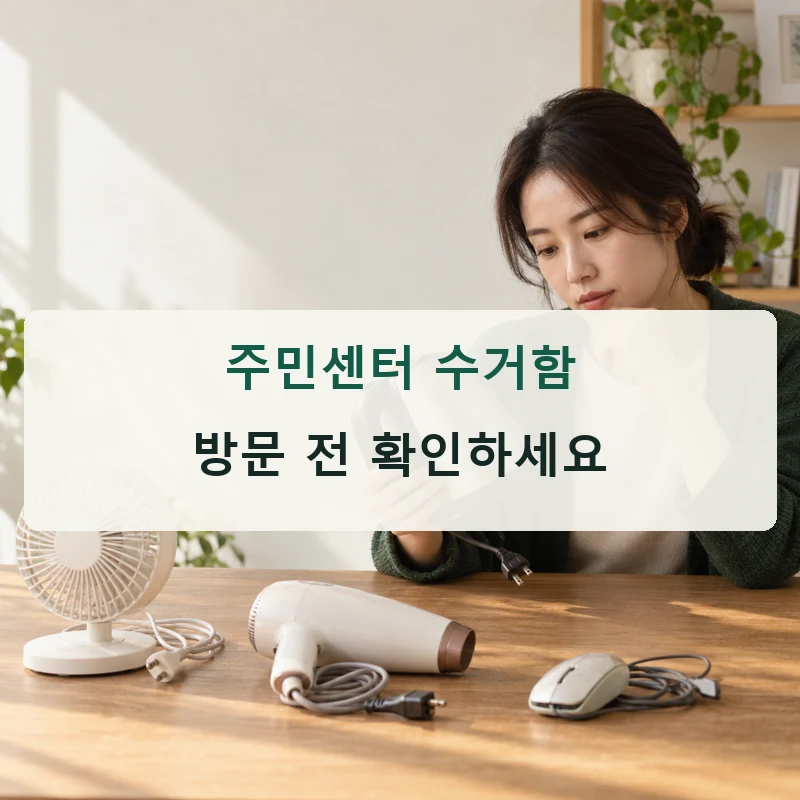 주민센터·행정복지센터 소형가전 수거함 확인방법 설명 이미지